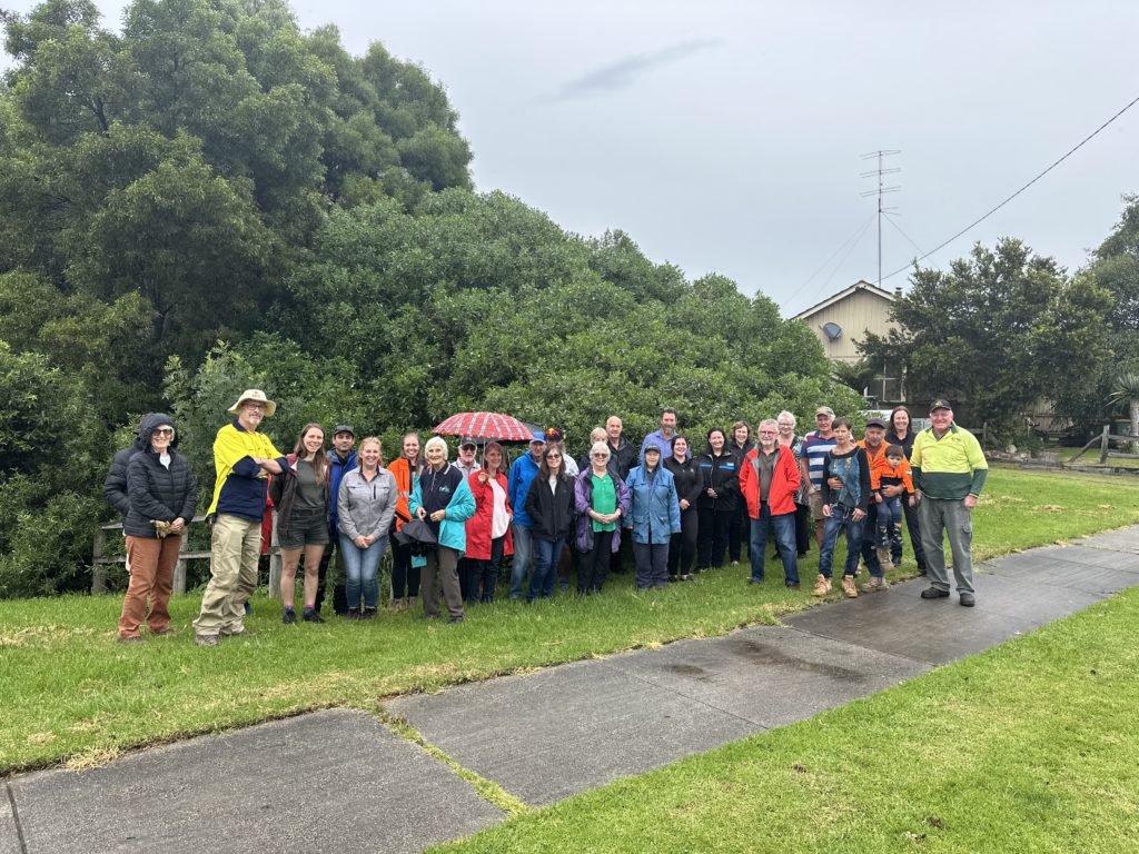 Magees Gully Comunity Event participants - a good turnout despite the rain